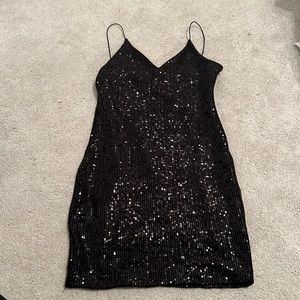 Akira black sparkly bodycon dress